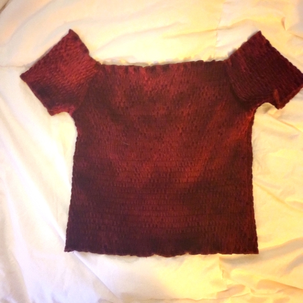 Light before dark red velvet top